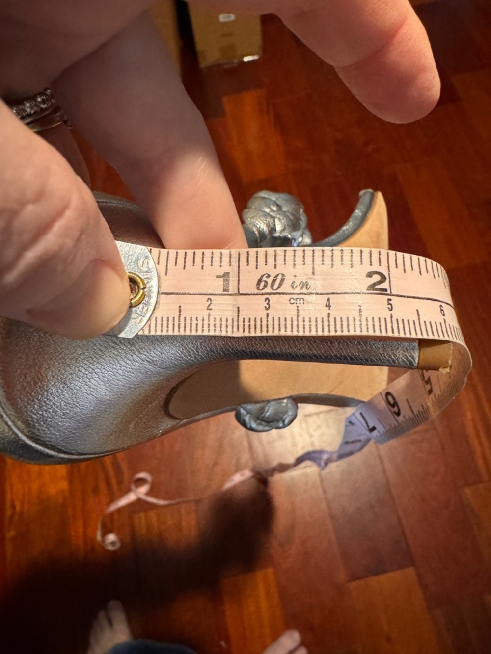 Veronica Beard Silver Braided Kitten Heeled Sandals - Picture 7 of 7